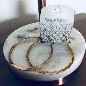 Hammered Bronze Hoop Earrings